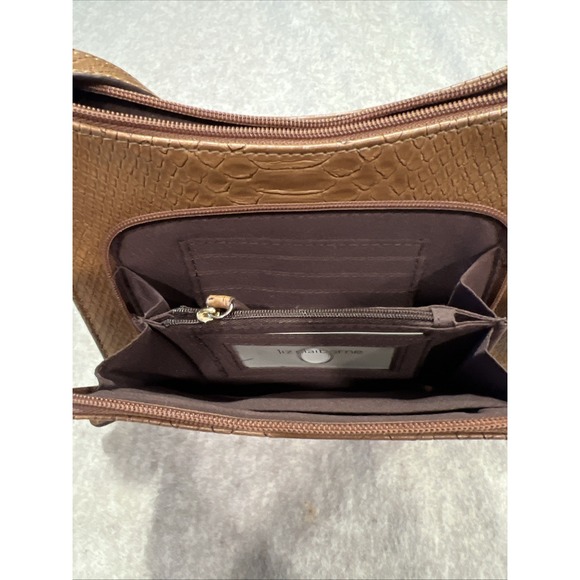 LIZ‎ CLAIBORNE Handbag Crossbody Purse Small Brown Long Strap - Picture 9 of 11